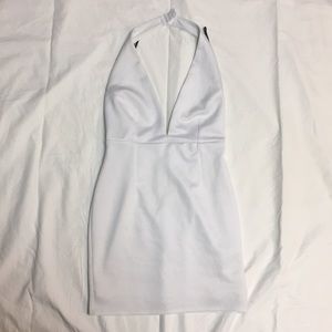 White Halter Top Bodycon Dress